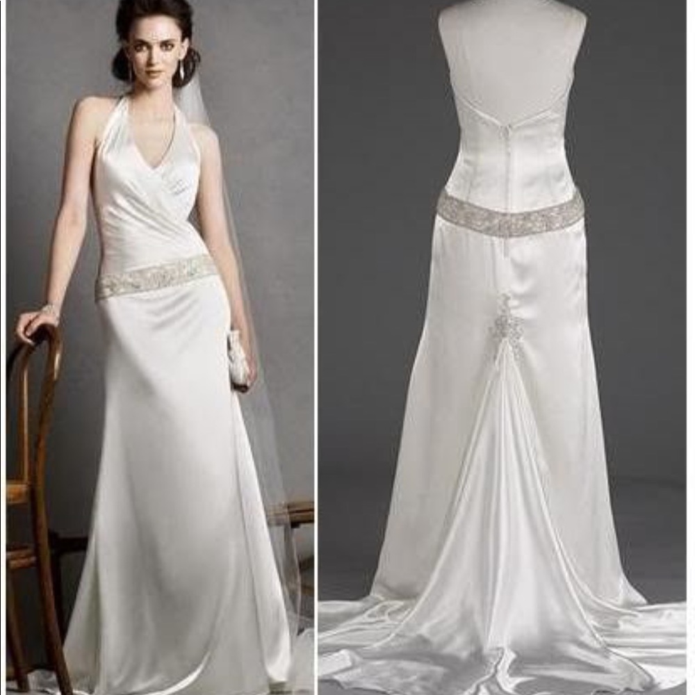 🌺SOLD🌺 NWT Halter Galina Ivory Wedding Dress - Picture 1 of 7